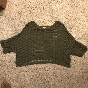 Green knit top